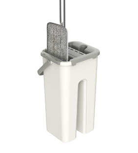 self - wash and squeeze dry flat mop & bucket kit
